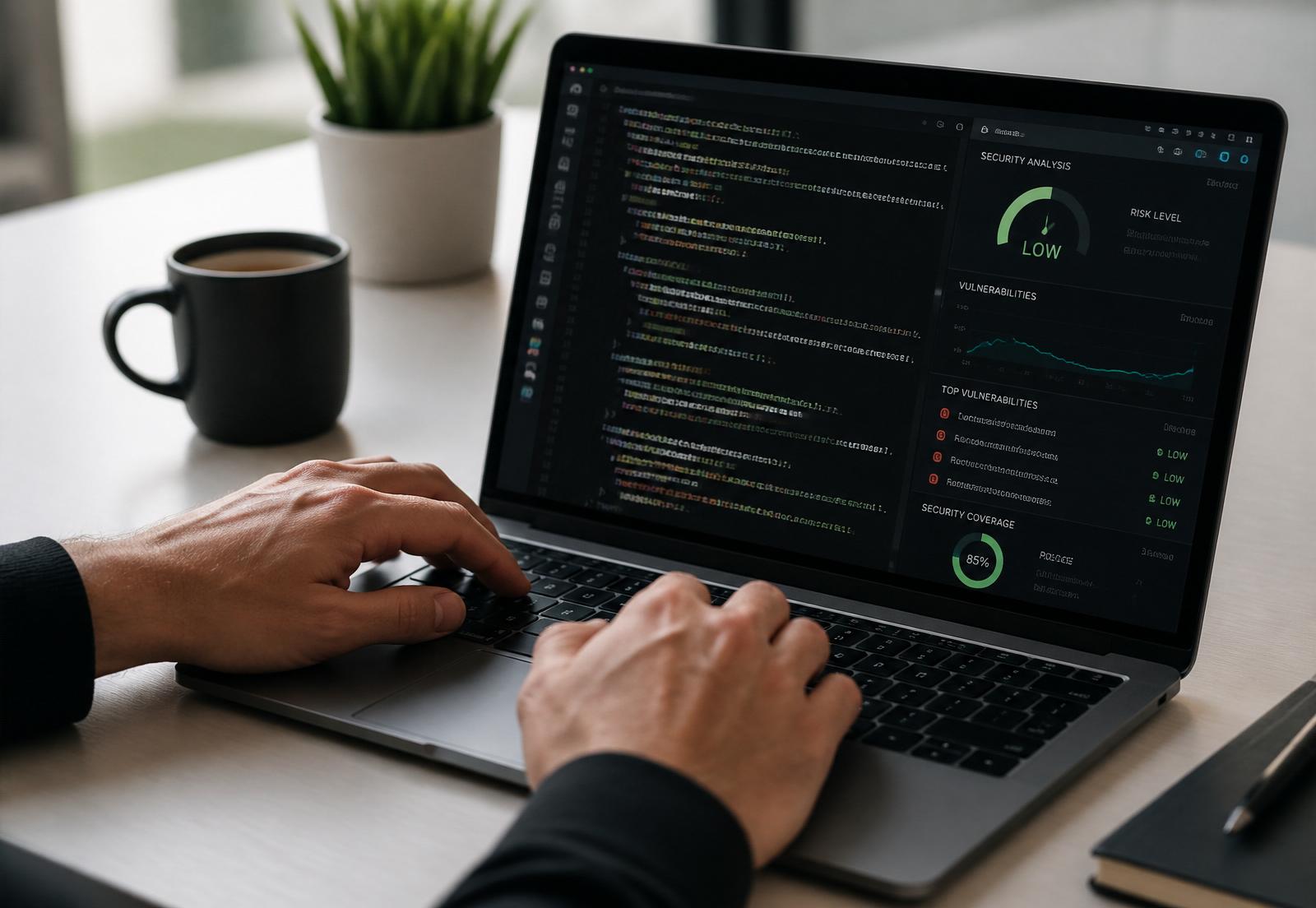 Analista revisando vulnerabilidades em aplicação web